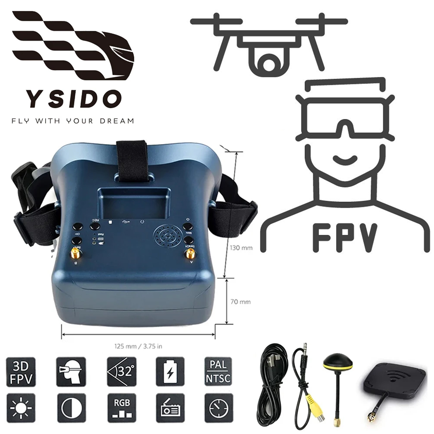 Óculos fpv 008d 5.8g 40ch 4.3  - Skyzone Sky04O Pro Fpv Goggles avaliação e preço